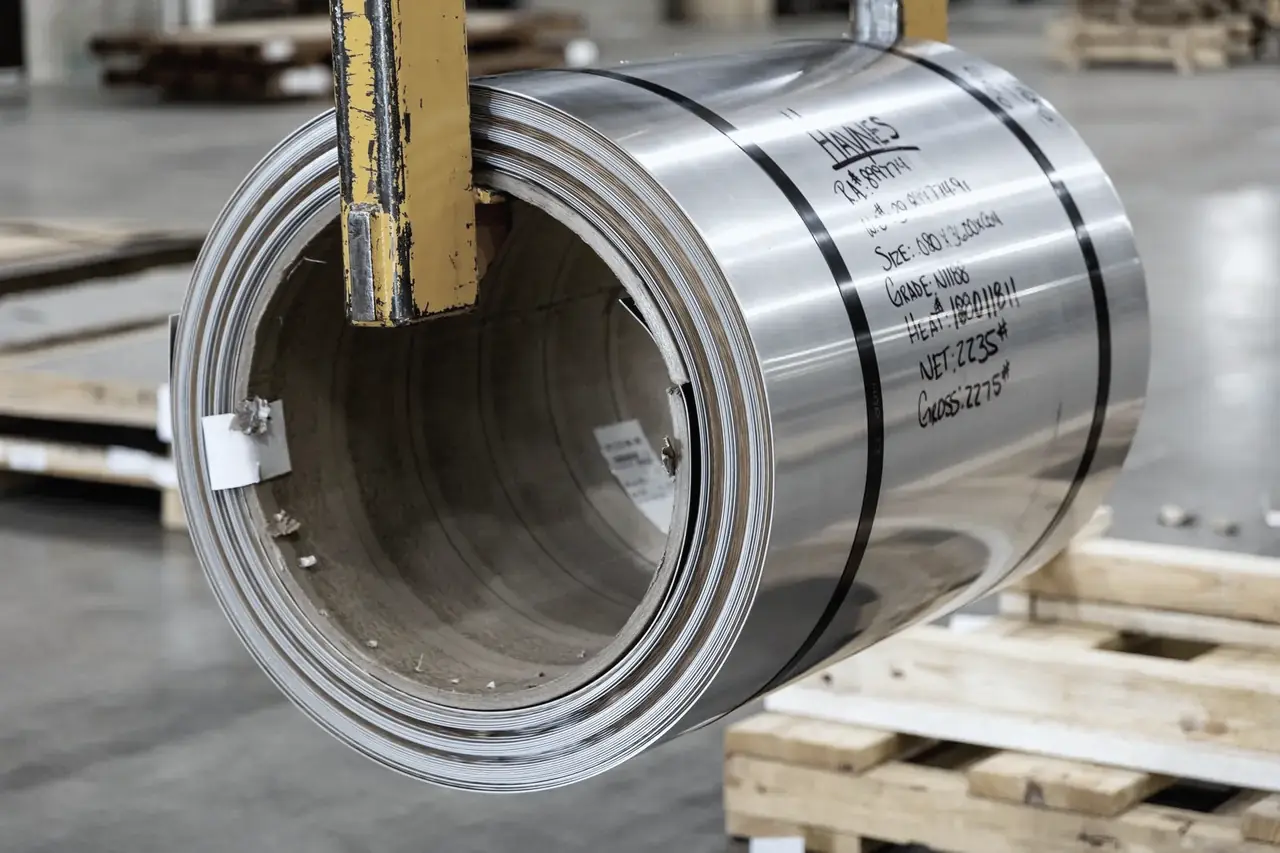 Steel coil in a modern warehouse ready for dispatch